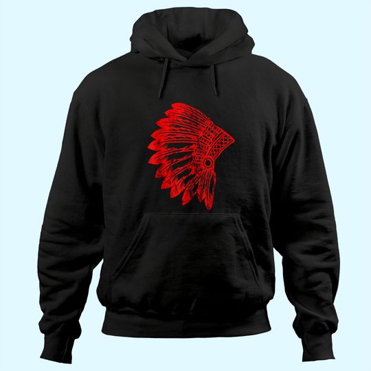 Native American Feather Headdress Indian Chief Tribes Pride Hoodie
