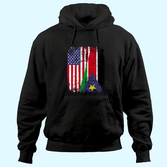 Discover SUDANESE ROOTS | Half American Flag | SOUTH SUDANESE FLAG Hoodie