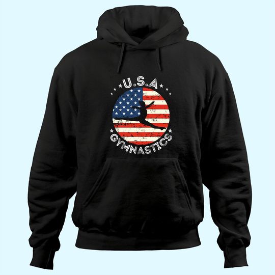 Discover USA Vintage Gymnastics Team Retro Support USA Women Gymnast Hoodie