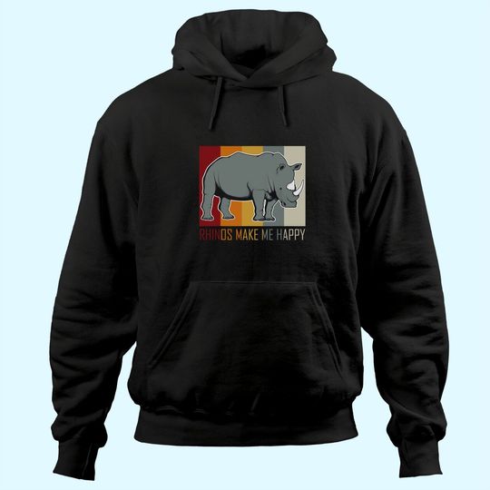 Discover Rhinos Make Me Happy Hoodie