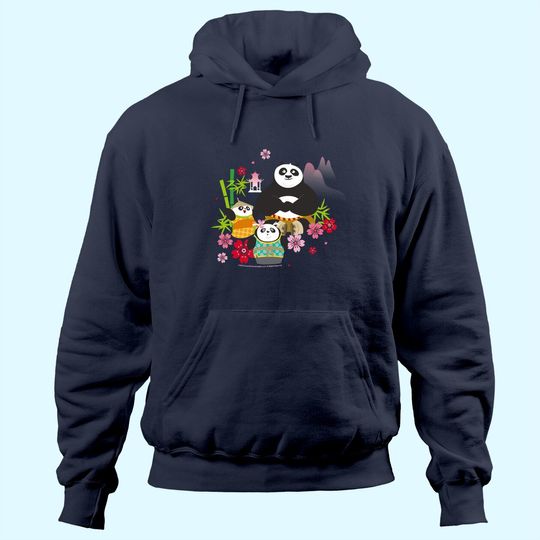 Kung Fu Panda Po And Pandas Floral Hoodie