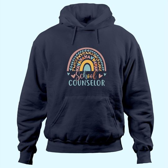 Discover School Counselor Rainbow Leopard Print Hoodie