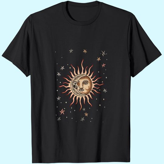 Vintage Sun and Moon Graphic T Shirt