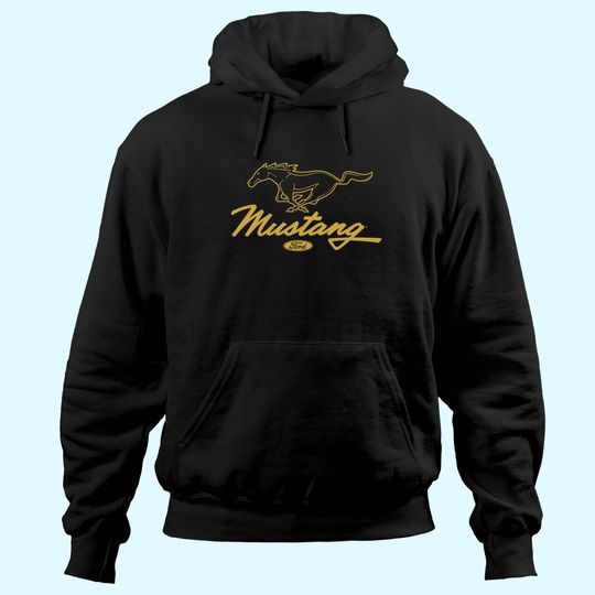 Discover Ford Mustang Pony Script Logo Premium Hoodie