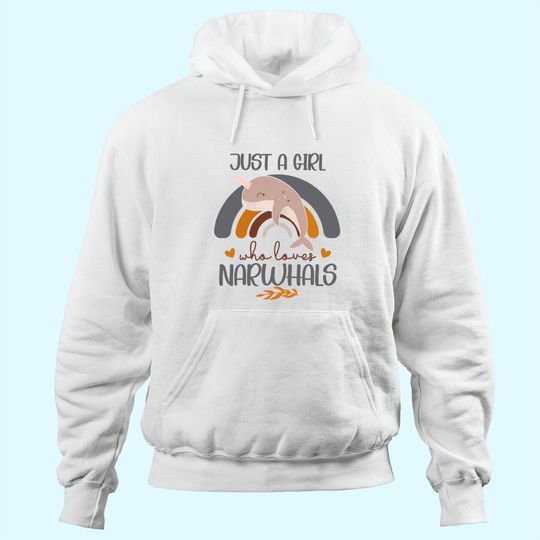 Discover Cute Boho Rainbow Narwhal Unicorn of Sea Whale Lover Hoodie