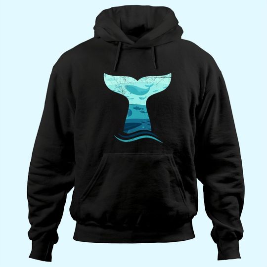 Whale Tail in Waves Orca Ocean Hoodie