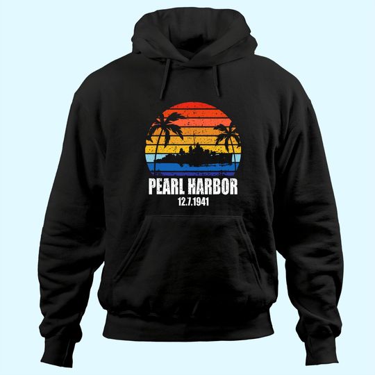 Vintage Pearl Harbor Sunset 80th Anniversary Hoodie