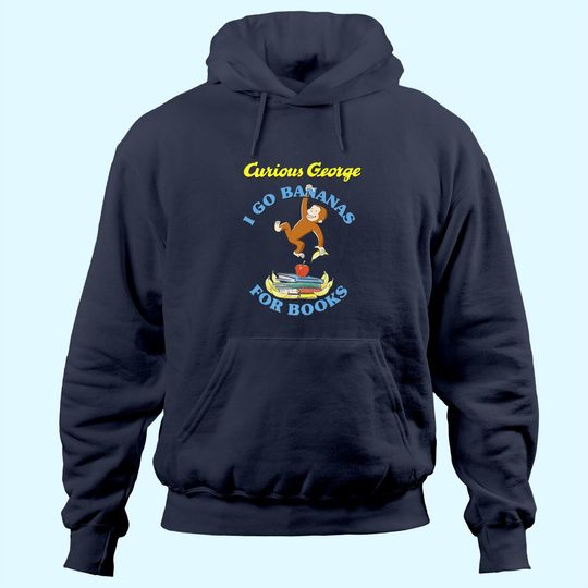 Curious George I Go Bananas For Books Book Stack Hoodie