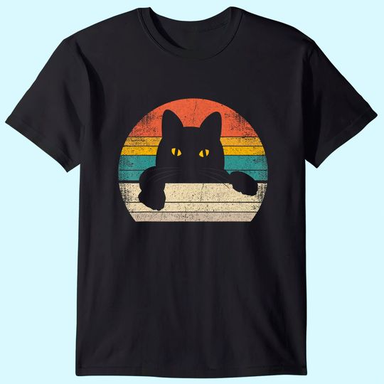 Discover Black Cat Vintage Retro Style - Cats Lover Gift T-Shirt