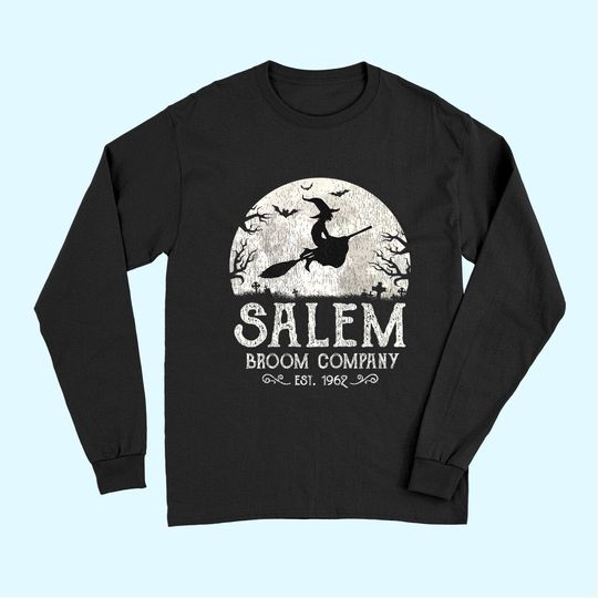 Salem Broom Company Shirt Grunge Halloween Witch Long Sleeves