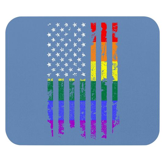 Distressed Rainbow Flag Mouse Pad Gay Pride Mouse Pad