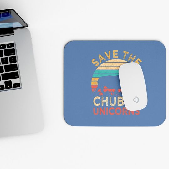 Save The Chubby Unicorns Vintage Funny Rhino Animal Rights Mouse Pad