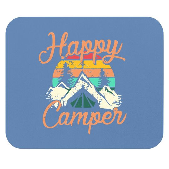 Discover Happy Camper Mouse Pad For Funny Cute Graphic Mouse Pad Short Sleeve Letter Print Casual Mouse Pad Mouse Pad