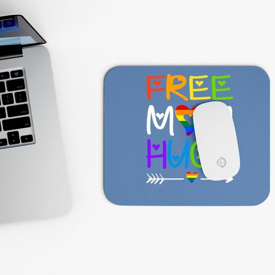 Free Mom Hugs Mouse Pad Rainbow Heart Lgbt Pride Month Mouse Pad