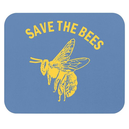 Save The Bees Mouse Pad Vintage Retro Graphic Yellow Casual Mouse Pad Tops