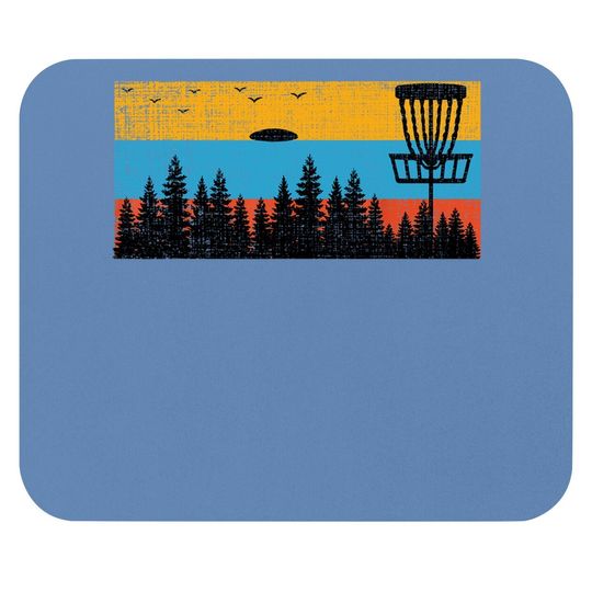 Retro Disc Golf Frolf Frisbee Vintage 70s 80s Style Mouse Pad