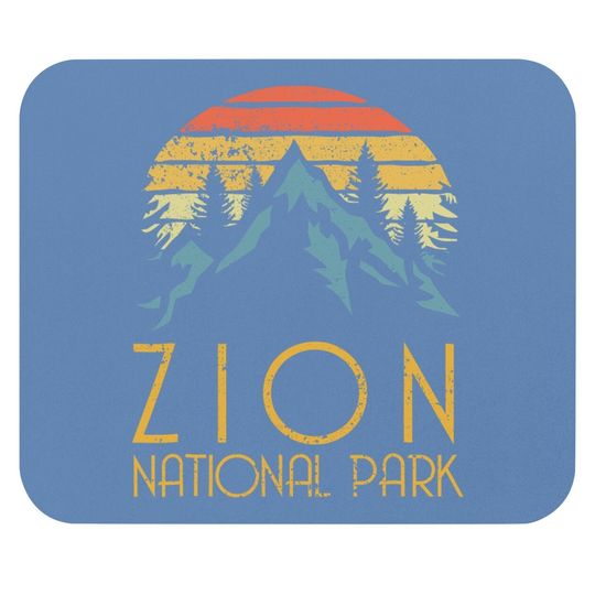 Vintage Retro Zion National Park Utah Mouse Pad