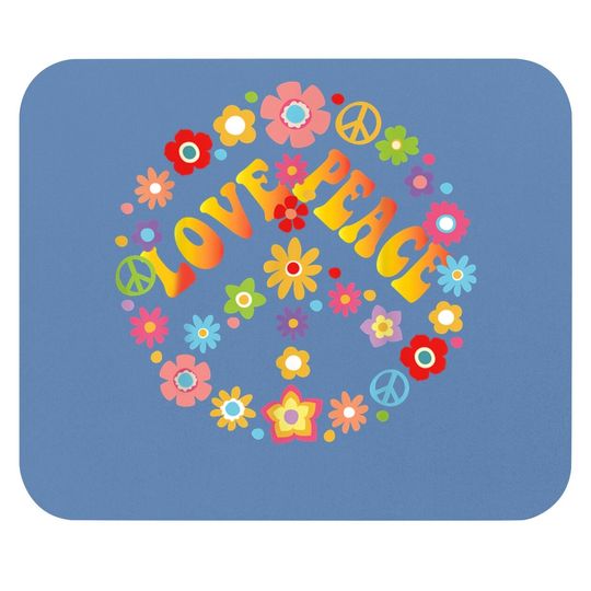 Peace Sign Love Mouse Pad 60s 70s Tie Dye Hippie Costume Mouse Pad Mouse Pad