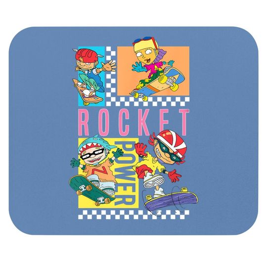 Checkerboard Rocket Power Grid Design Mouse Pad