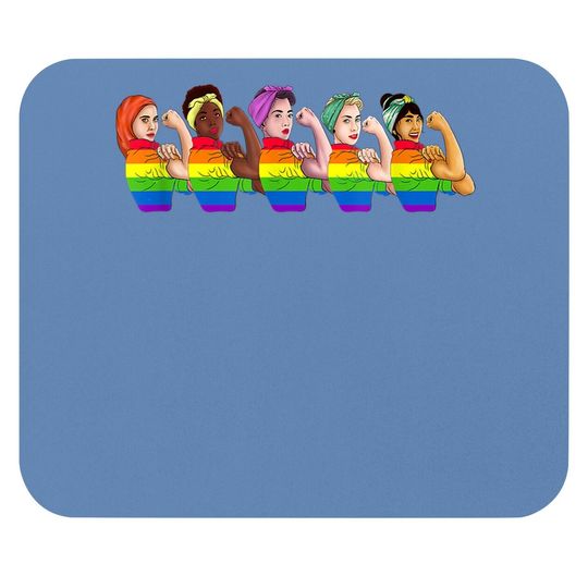 Human Rights Mouse Pad Rainbow Lgbtq Pride Rosie Riveter Mouse Pad