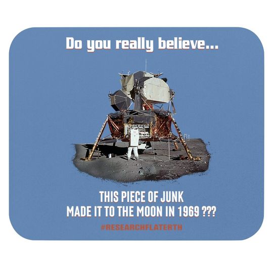 Flat Earth Mouse Pad, Lunar Lander Mouse Pad, Earth Is Flat, Nasa Conspiracy, Lies