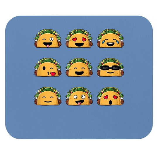Tacos Emojis Cinco De Mayo Funny Emoticons Boys Girls Mouse Pad