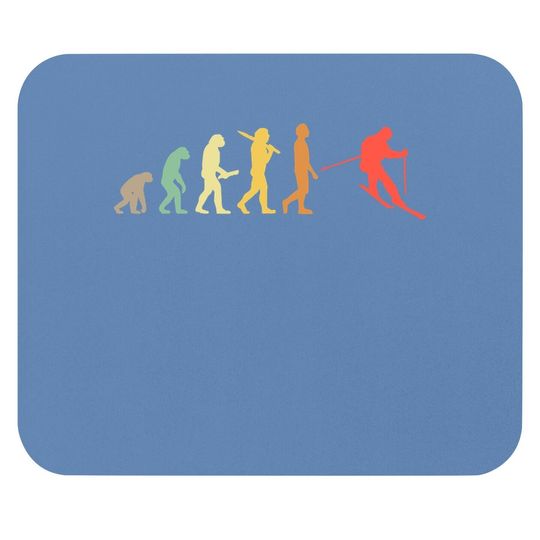 Retro Skiing Evolution Gift For Skiers Mouse Pad