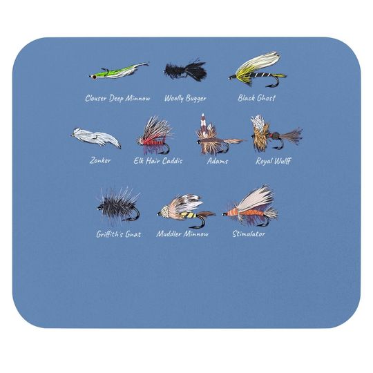 Fly Fishing Flies Lures Fisherman Outdoor Gear For Mouse Pad