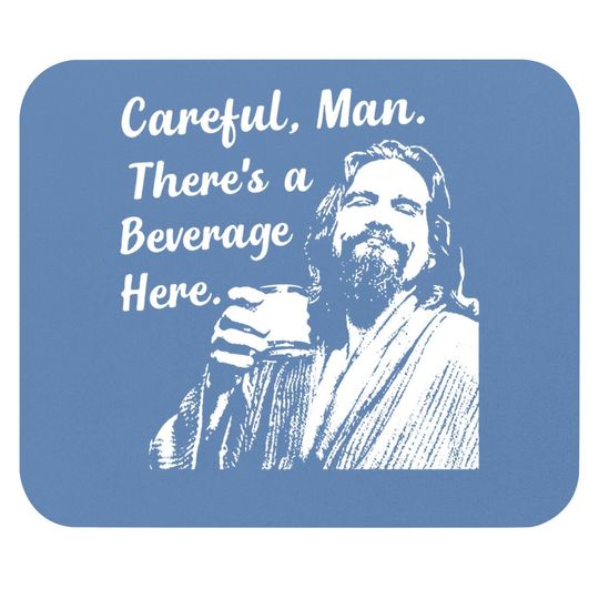 Discover Big Lebowski Mouse Pad Funny Movie Quote Mouse Pad Vintage 90s The Dude Abides Careful Man There's A Beverage Here