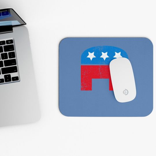 Distressed Republican Elephant Mouse Pad