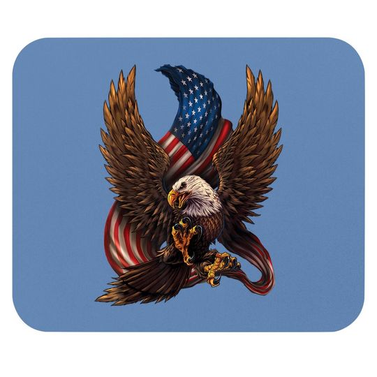 Patriotic American Design With Eagle And Flag Mouse Pad