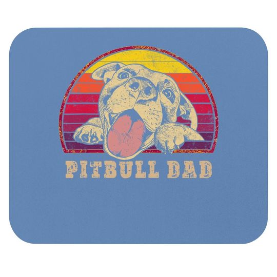 Pitbull Dad Vintage Smiling Mouse Pad