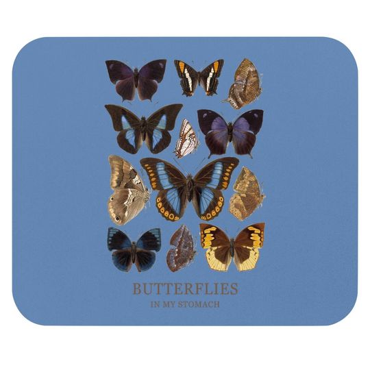 Meladyan Women’s Butterfly Printed Graphic Loose Mouse Pad Short Sleeve Round Neck Loose Mouse Pad Tops