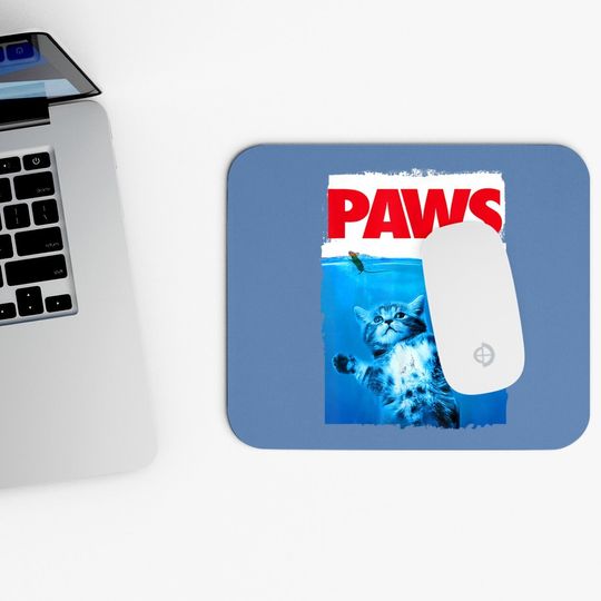 Paws Cat And Mouse Top, Cute Cat Lover Parody Top Mouse Pad