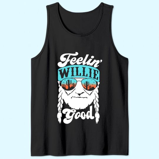 Women Tank Top, Feelin' Willie Good Letter Printed Graphic Vest Top Casual Tee, Gray
