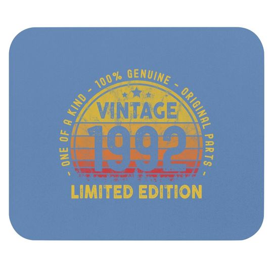 Born In 1992 Vintage 29th Birthday Gift Turning 29 Year Old Mouse Pad