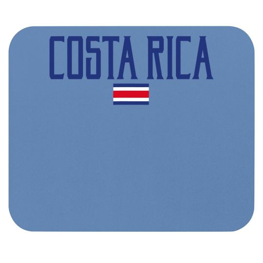 Costa Rica Flag Vintage Blue Text Mouse Pad