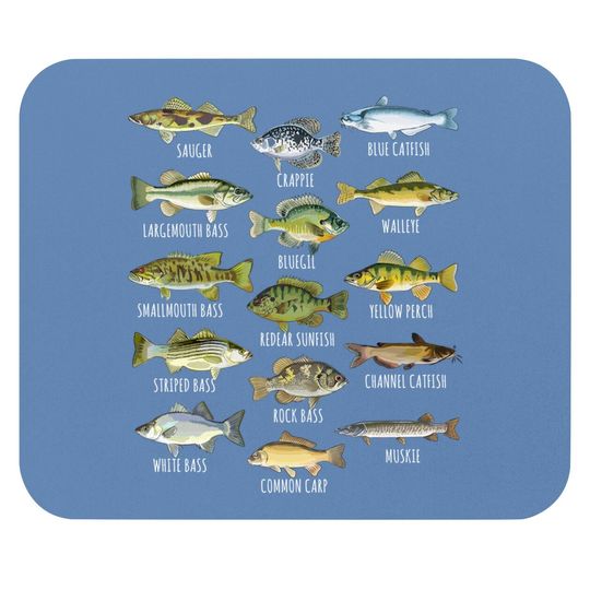 Fish Species Biology Types Of Freshwater Fish Fishing Mouse Pad