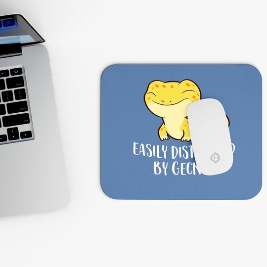 Easily Distracted By Geckos Cute Leopard Lizard Mouse Pad