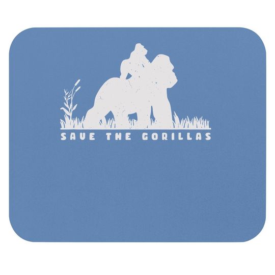 Save The Gorillas Mama & Baby Gorilla Mouse Pad