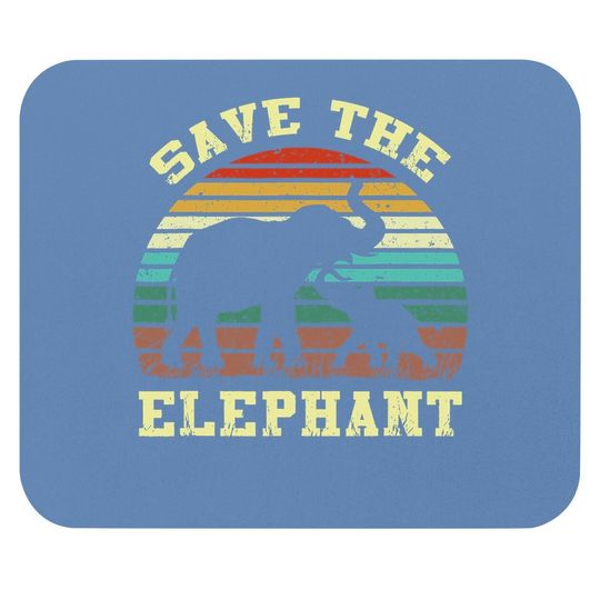 Retro Save The Elephants Mouse Pad