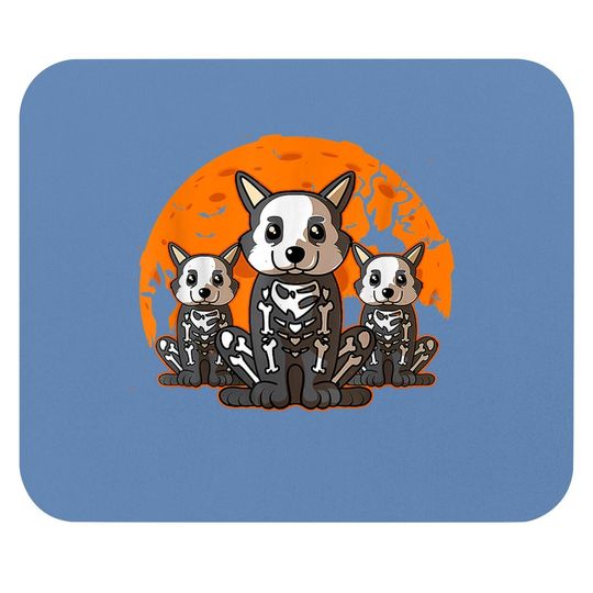 Corgi Skeleton Halloween Cute Graphic Mouse Pad