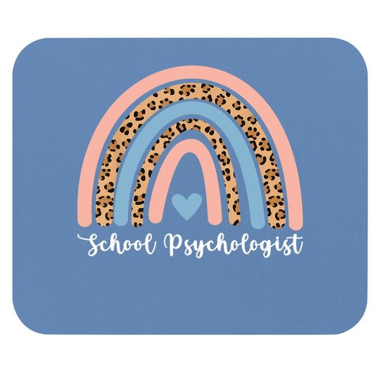 Rainbow Leopard Print School Psychologist Mouse Pad