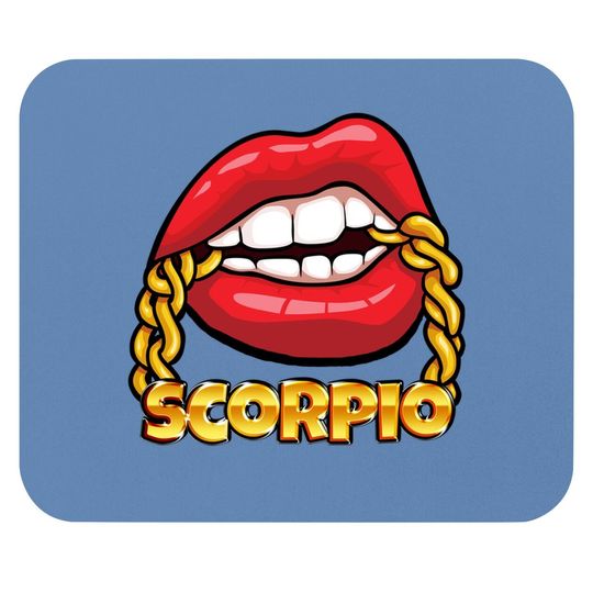 Juicy Lips Gold Chain Scorpio Zodiac Sign Mouse Pad