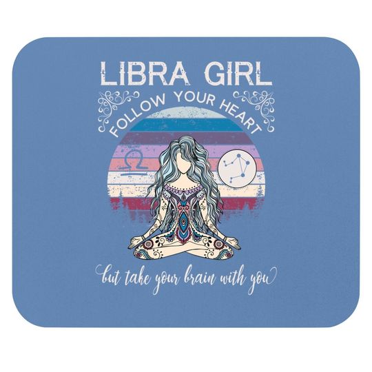 Libra Girl Retro Zodiac Mouse Pad