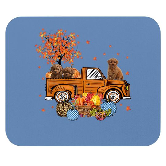 Poodle Pumpkins Truck Leaf Autumn Fall Thanksgiving Mouse Pad