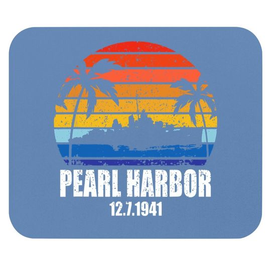 Vintage Pearl Harbor Sunset 80th Anniversary Mouse Pad
