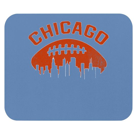 Chicago Illinois Cityscape Retro Football Mouse Pad