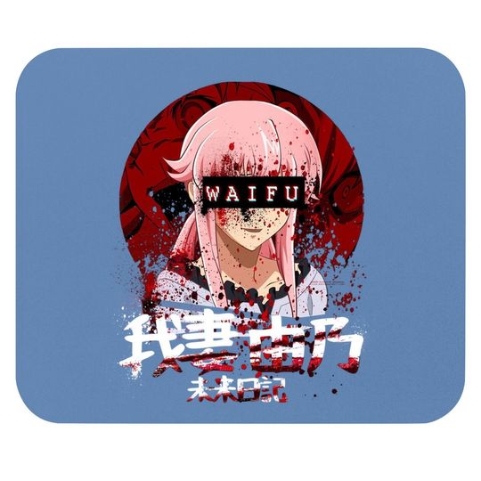Future Diary Mirai Nikki Gasai Yuno Waifu Cotton Fabric Short Sleeve Mouse Pad