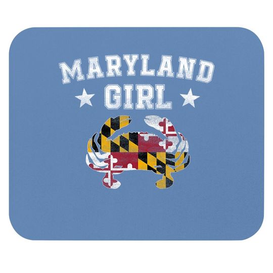 Maryland Girl Flag Blue Crab Mouse Pad